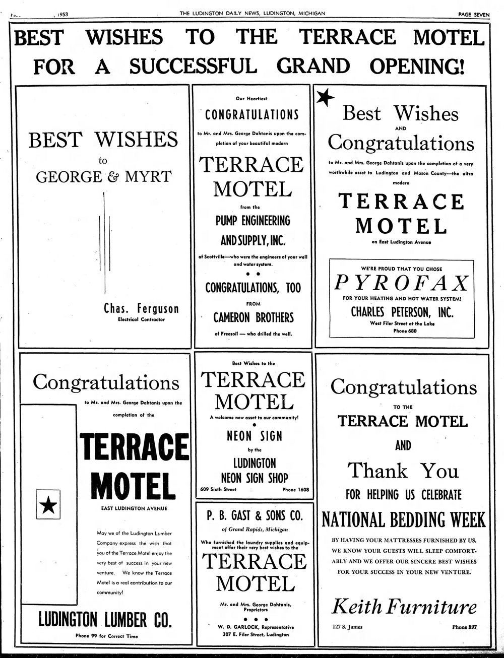 Terrace Motel - Grand Re-Opening Apr 24 1953 (newer photo)